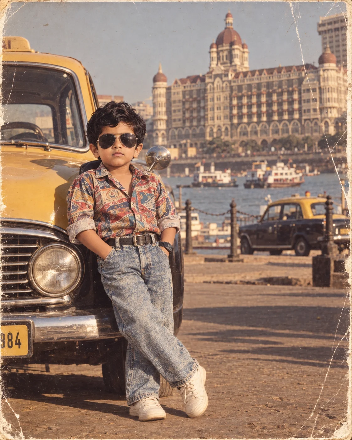 1980s Photo Trend Bombay Vintage Baby Boy AI Prompt